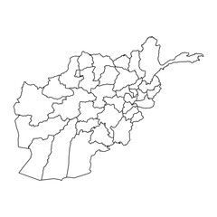 Afghanistan map with administrative divisions.