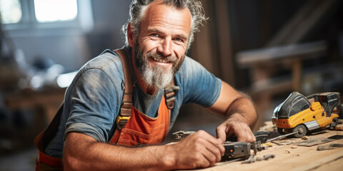 Building Dreams: Close-Up of a Professional Carpenter.