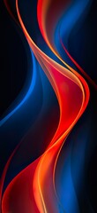Abstract blue red background with waves for iphone made with Ai generative technology