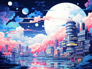 Futuristic City Abstract Digital Art HD Wallpaper