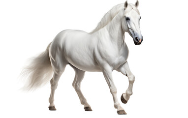 Obraz na płótnie Canvas Lipizzaner white Horse Portrait Isolated on Transparent Background PNG. Generative AI