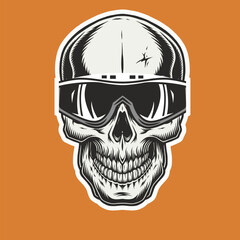 Edgy vector skull head with sunglasses design for a cool and bold statement. 💀🕶️
