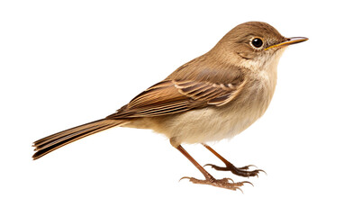 Melodious Common Night Brown Bird Sitting Isolated on Transparent Background PNG. Generative AI
