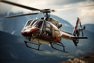 helicopter with a cool shape - obrazy, fototapety, plakaty
