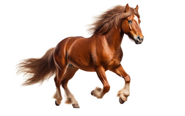 Paso Fina Red Horse Isolated on Transparent Background PNG. Generative AI