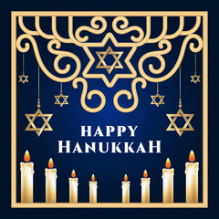 Happy Hanukkah, Jewish Festival of Lights traditional holiday background