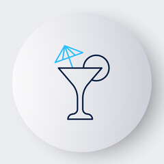 Line Martini glass icon isolated on white background. Cocktail icon. Wine glass icon. Colorful outline concept. Vector