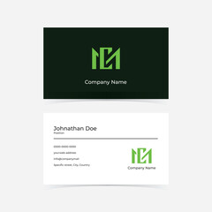 modern green business card