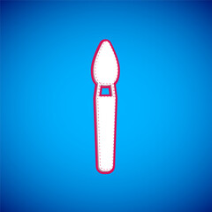 White Paint brush icon isolated on blue background. Vector