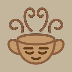 Coffee. Italian coffee pot with text All You Need is Coffee. Banner for cafe, restaurant, menu, coffee dreams theme. coffee cup icon in the line style. vector illustration on a brown background