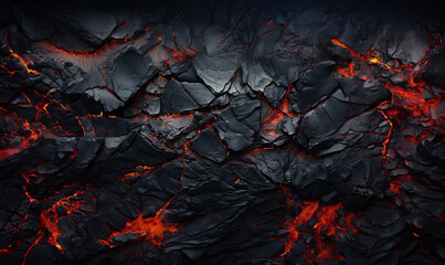 Abstract background of extinct lava with red gaps.