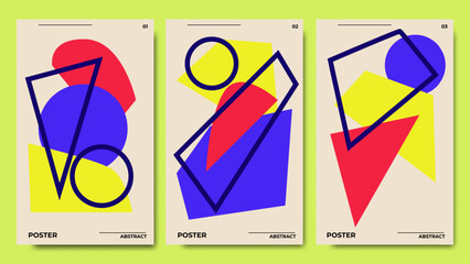 Abstract geometric poster design with modern and minimalist style