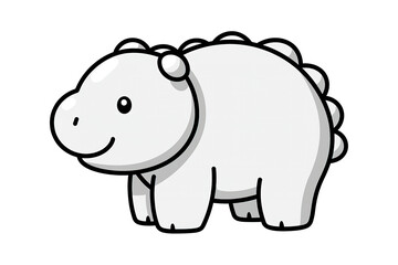 Obraz premium Cute Cartoon Dinosaur Coloring Page