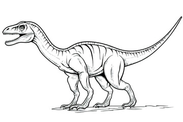 Kids' Drawing Template of a Tyrannosaurus Rex Dinosaur