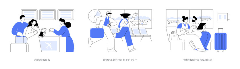 Traveling by plane isolated cartoon vector illustrations se © Visual Generation