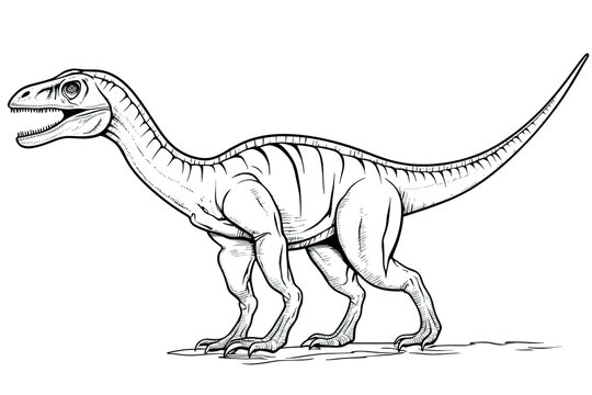 Kids' Drawing Template of a Tyrannosaurus Rex Dinosaur
