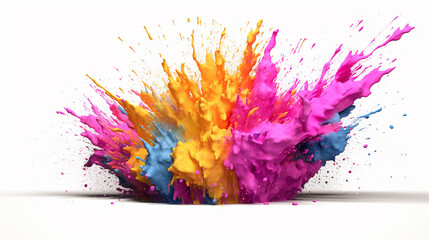 Fototapeta na wymiar explosion powder with different colors splash isolated on white background