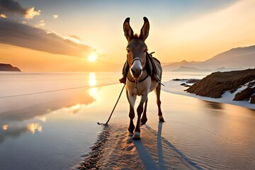 donkey on the beach