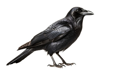 Black Bird of an American Crow Isolated on Transparent Background PNG. Generative AI