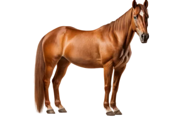 Foto op Plexiglas Standing American Quarter Horse Isolated on Transparent Background PNG. Generative AI © Haider