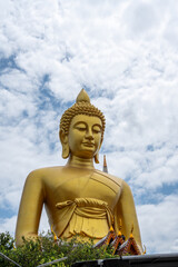 The Big Buddha of the Thai Temple Wat Paknam Bhasicharoen in Bangkok Thailand Asia