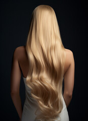 Naklejka premium Very long blonde hair from the back