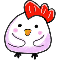 Fat cartoon chicken, chicken and egg