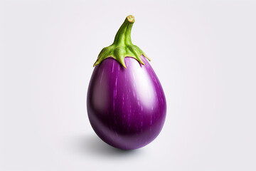 purple eggplant fruit on isolated background