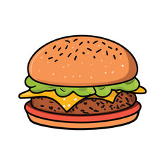 Burger line icon stock illustration