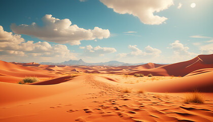Sand dune landscape, dry arid climate, extreme terrain, heat generated by AI