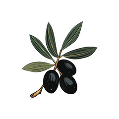 black olives with leaves