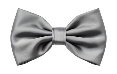 Gray Bow Isolated on Transparent Background PNG.