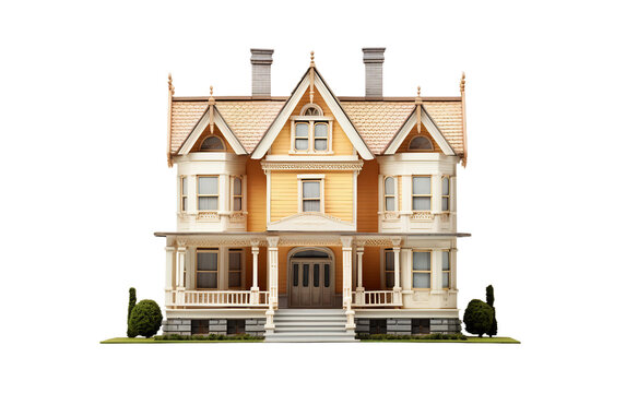 Beautiful Dollhouse Isolated on Transparent Background PNG.