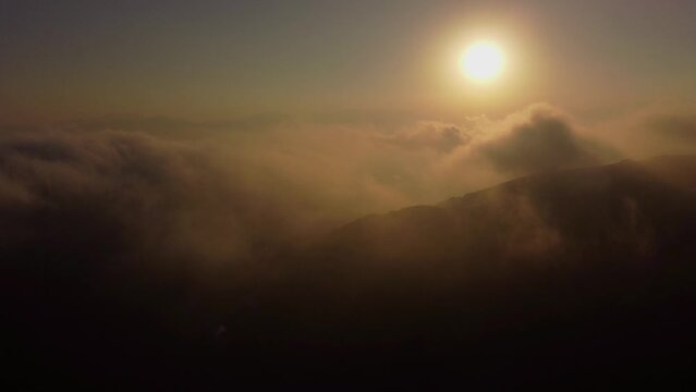 Rolling Clouds at Sunset on Liebre Mountain, Angeles National Forest, California