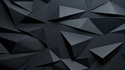 Geometric shapes of black paper, composition abstract.