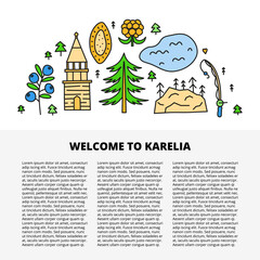 Article template with doodle colored Karelia icons.