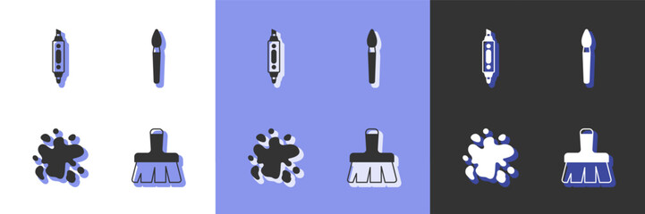 Set Paint brush, Marker pen, spray and icon. Vector