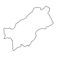 Paktia province map, administrative division of Afghanistan.