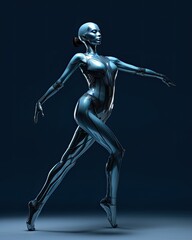 Fototapeta na wymiar Humanoid Artificial Intelligence Ballet Dancer