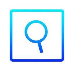 青いグラデーションの虫眼鏡