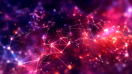 Fototapeta premium A network of interwoven connections, digitally connected society. Generative AI