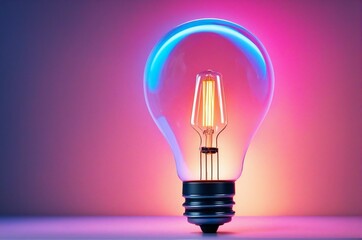 a light bulb with a colourful background