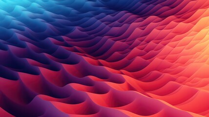 Blue orange paper wave background created with Generative AI