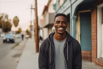 Obraz premium Black Male Social Worker Employee Employment Workplace Backdrop Generative AI