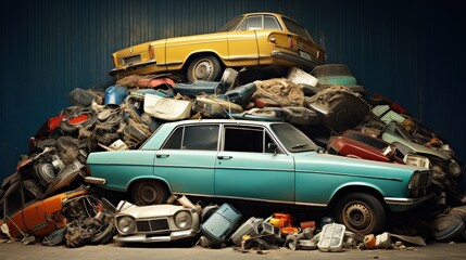 Collect cars and wait for the disposal of junk cars and other things that have piled up in piles.