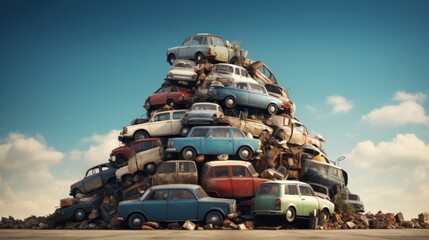 Collect cars and wait for the disposal of junk cars and other things that have piled up in piles.