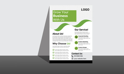 Business Flyer Layout with Graphic Elements.