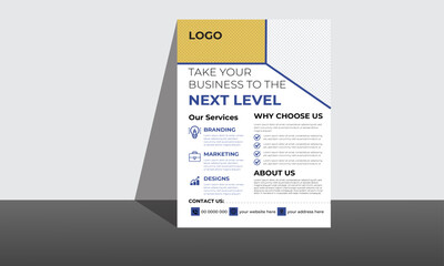 Business Flyer Layout with Graphic Elements.