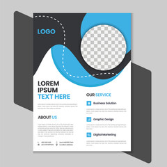 A4 business flyer template design, corporate brochure, marketing flyer, advertising flyer template design with mockup