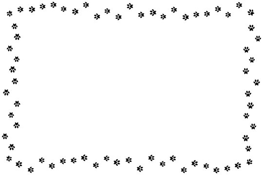 Use this paw print border or frame with your digital art, photographs, illustrations, websites, print and other graphics. Grunge style worn and faded edges. Transparent PNG image.
